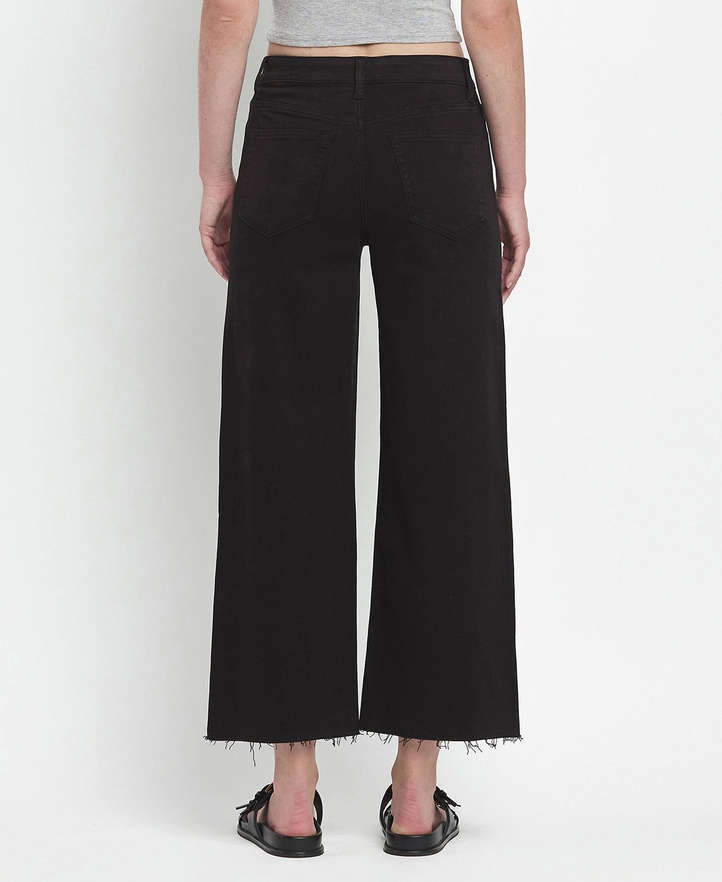HIGH RISE BLACK CROP WIDE LEG Black / 28