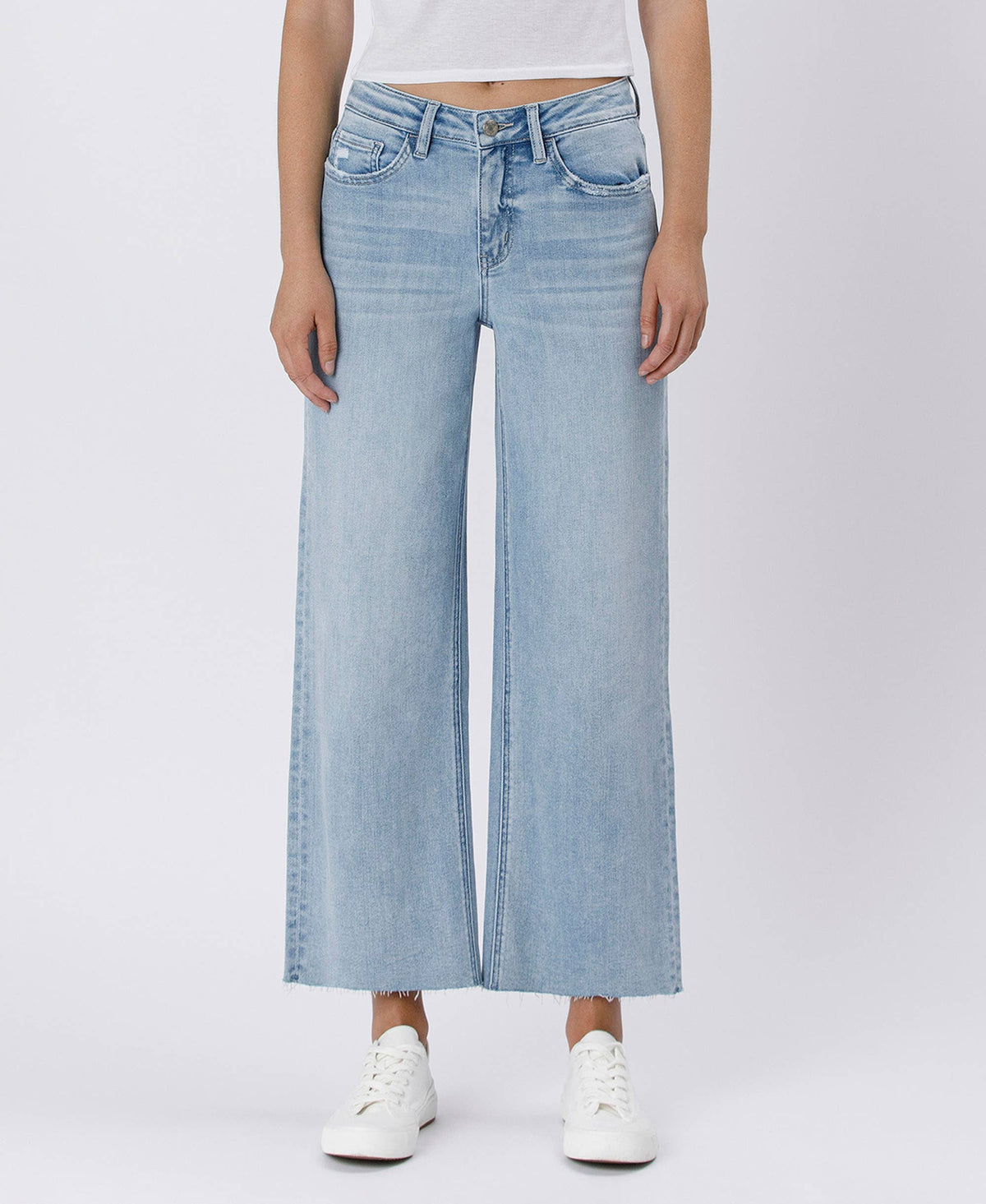 HIGH RISE WIDE LEG JEANS in Vintage Blue