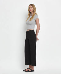 HIGH RISE BLACK CROP WIDE LEG  Black / 28