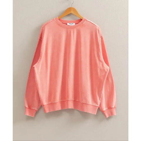 Spring Coral Oversized Pullover