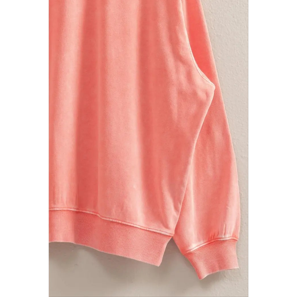 Spring Coral Oversized Pullover