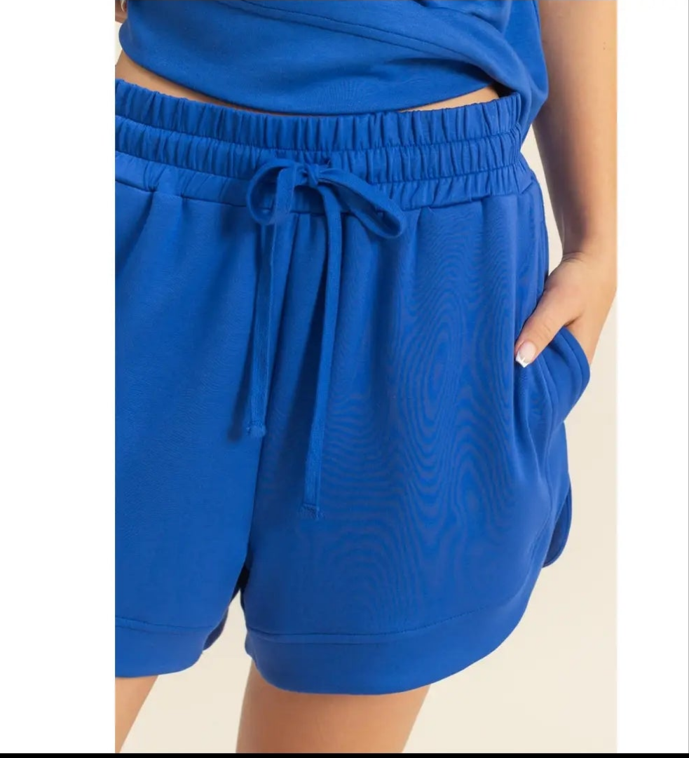 Royal Cloud Drawstring Shorts