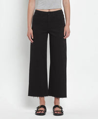 HIGH RISE BLACK CROP WIDE LEG  Black / 28