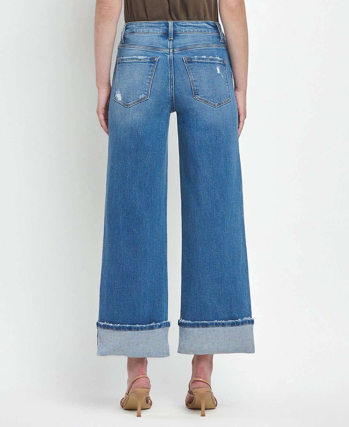 Flying Monkey Medium Wash High Rise Cuff Jeans