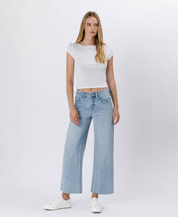 HIGH RISE WIDE LEG JEANS in Vintage Blue