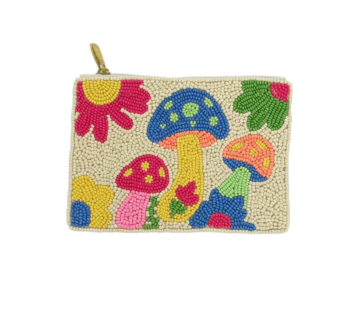 Ladies Mushroom Beaded Coin Purse 