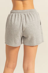 Gray Raw Hem Jogger Style Shorts