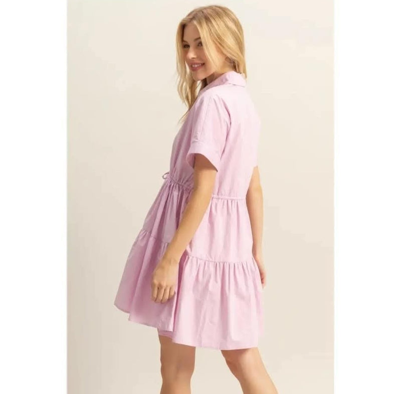 Poplin Comfort Peplum Dress