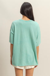 Oversized Mineral Wash Boyfriend Style Tops