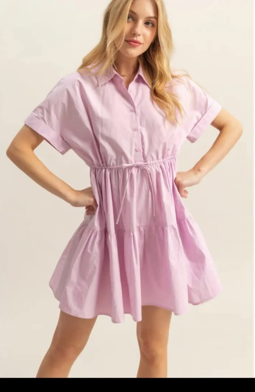 Poplin Comfort Peplum Dress