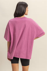 Oversized Mineral Wash Boyfriend Style Tops