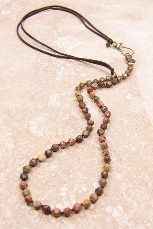 Beautifully Beaded Half Suede Necklace